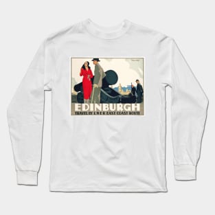 Edinburgh, Scotland - Vintage Travel Poster Design Long Sleeve T-Shirt